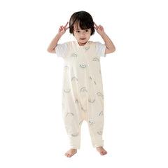 Duomiaomiao sleep bag front view, soft 100% cotton for breathable toddler comfort.