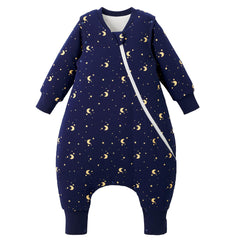 Duomiaomiao toddler sleep bag with side zipper enables easy dressing and warm nights.