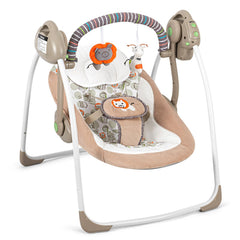 Duomilee baby swing with folding design for compact storage and travel convenience.