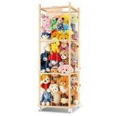 DUOQNY Stuffed Animal Storage assembly guide with tool-free bolts.