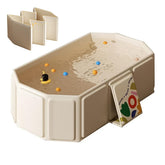DUSHARKFUN collapsible baby bathtub folded for compact storage and portability
