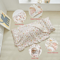 DuShow floral nap mat with carry handle for easy transport