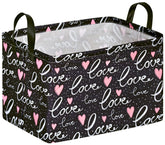 DUYIY rectangle basket with handle in black, ideal for easy portability