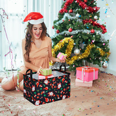 DUYIY rectangle Christmas gift basket collapsed design, folds flat for compact storage.