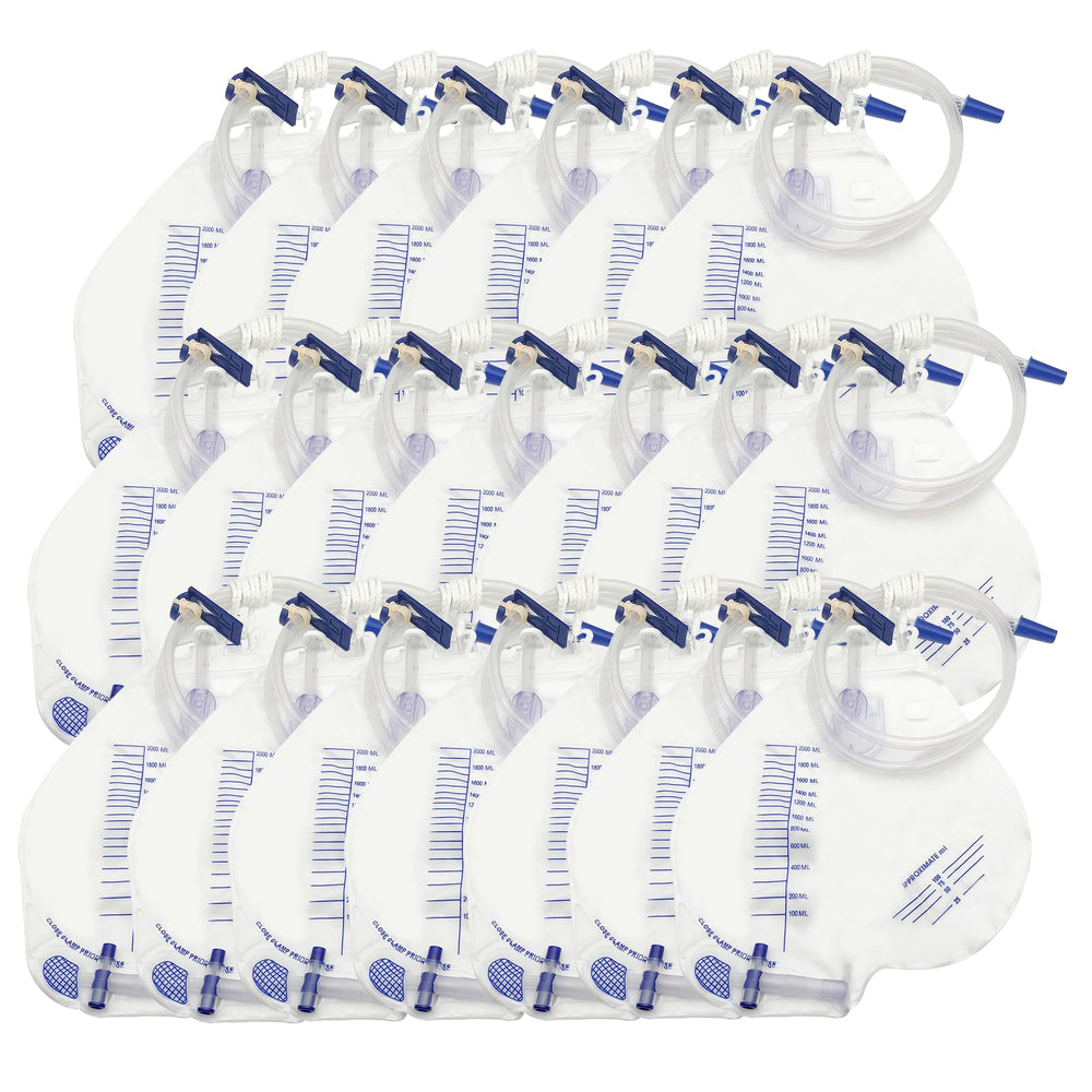 DWCHECK urinary bag 2000 mL with anti-reflux chamber for secure urine containment.