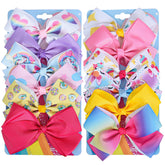 Dwenarry rainbow heart bow clip adds bright cheerful style to daily hairstyles