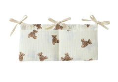 Dwuww white bedside hanging bags holding milk bottles for easy access