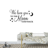 DXLING We Love You to the Moon and Back wall decal, 57x32, adds painted-look charm.
