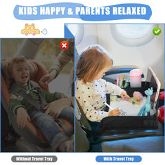 DxTing travel tray tablet holder with PVC pocket keeps devices secure during travel
