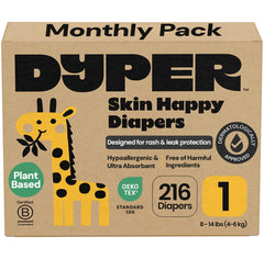 DYPER monthly pack diaper with overnight protection delivering leak-free night wear.