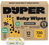 DYPER unscented baby wipes in a 720-count pack for newborn care.