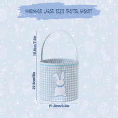 DYSHAYEN bunny easter basket blue handle easy to carry for kids
