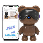 dzcctvipc Cute Bear 2K camera hidden indoor security for real-time monitoring.