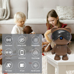 dzcctvipc Cute Bear 2K camera detects motion and baby cries for quick alerts.