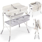 DZMDIP foldable baby bathtub with changing table, a convenient all-in-one care station.