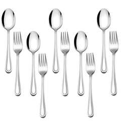 E-far toddler utensils set: forks and spoons for independent self-feeding with durable stainless steel