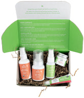 Earth Mama gift box ready for a baby shower, five organic care items displayed