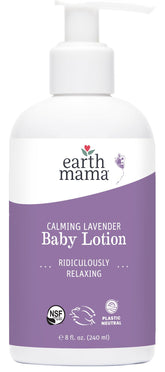 Earth Mama Calming Lavender Baby Lotion bottle ready for gentle daily hydration