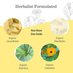 Earth Mama cocoa butter and aloe enrich the sunscreen for moisturized protection.