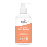 Earth Mama Sweet Orange Baby Lotion bottle front view shows gentle hydration for babies.