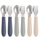 Eascrozn 6-pack toddler utensils in colorful set for easy self-feeding.