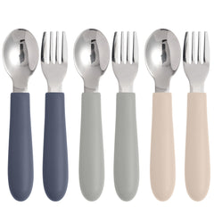 Eascrozn 6-pack toddler utensils in colorful set for easy self-feeding.