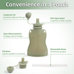 Eascrozn wide-neck pouch makes filling puree quick and clean.
