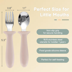 Eascrozn toddler forks with ergonomic stainless steel tips and safe handles.