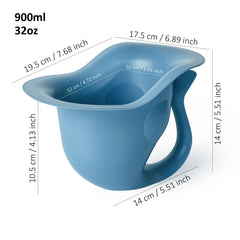 EASICOZI potty with fish-tail handle for convenient carrying during outdoor use.
