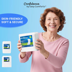 Easy Comforts Confidence Incontinence Pads for overnight protection and dry mornings.