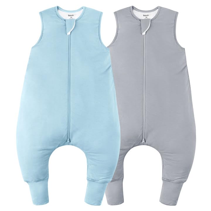 EasyFi bamboo sleep sack in blue-gray front view, soft and breathable.
