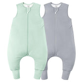 EasyFi rayon bamboo sleep sack green gray with feet for mobility and warmth.