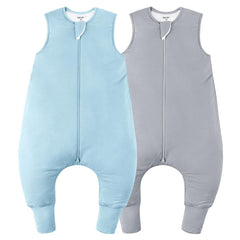 EasyFi sleep sack blue gray front view with breathable bamboo rayon for comfort.