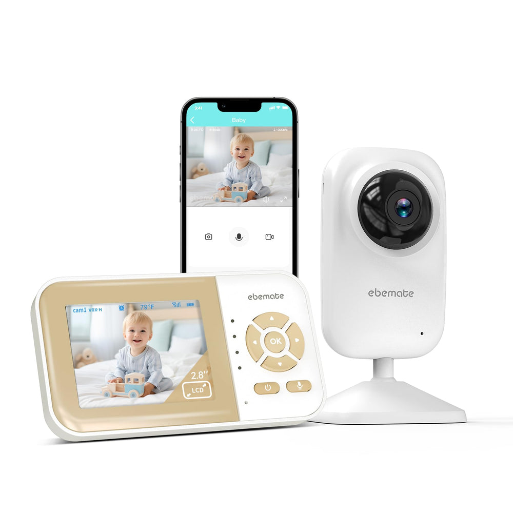 ebemate video baby monitor camera with 28-inch LCD for clear home viewing