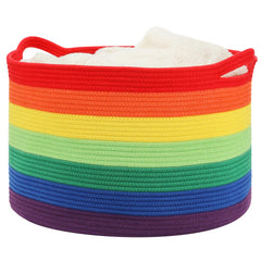 Eblog basket with thick cotton rope handles for easy transport.