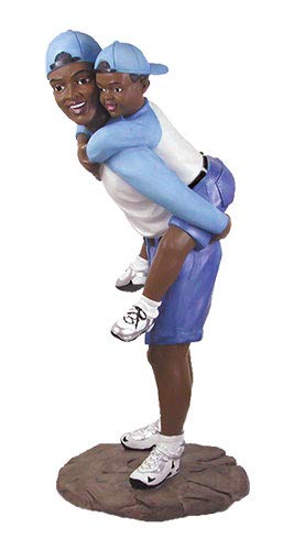 Ebony Treasures Father Playing Son Figurine on shelf for heirloom-style home décor