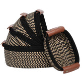 ECDYQXVU five-piece basket set stacked for compact storage and easy access.