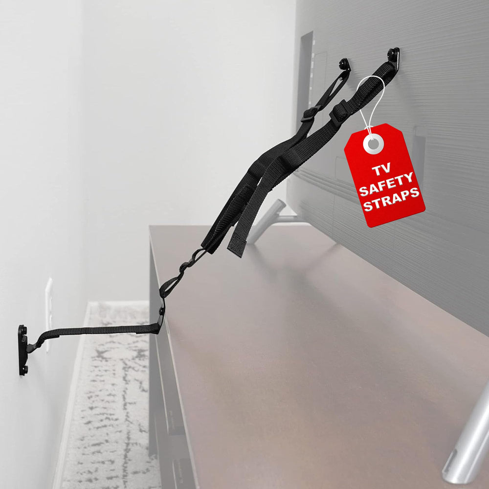 ECHOGEAR TV safety straps wall attachment secure a large screen to the wall