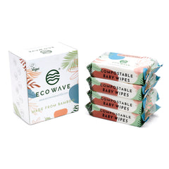 Eco Wave Baby Wipes close-up of bamboo texture for gentle cleansing
