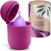 EcoBlossom rose cup case offers discreet storage for period products.