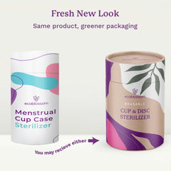 EcoBlossom travel sterilizer case uses steam for quick cleansing.
