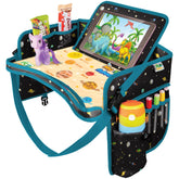 ECOFANTASY car seat tray waterproof surface keeps snacks and art supplies tidy during trips.