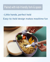 Ecrekhom silicone plate with strong suction keeps meals steady