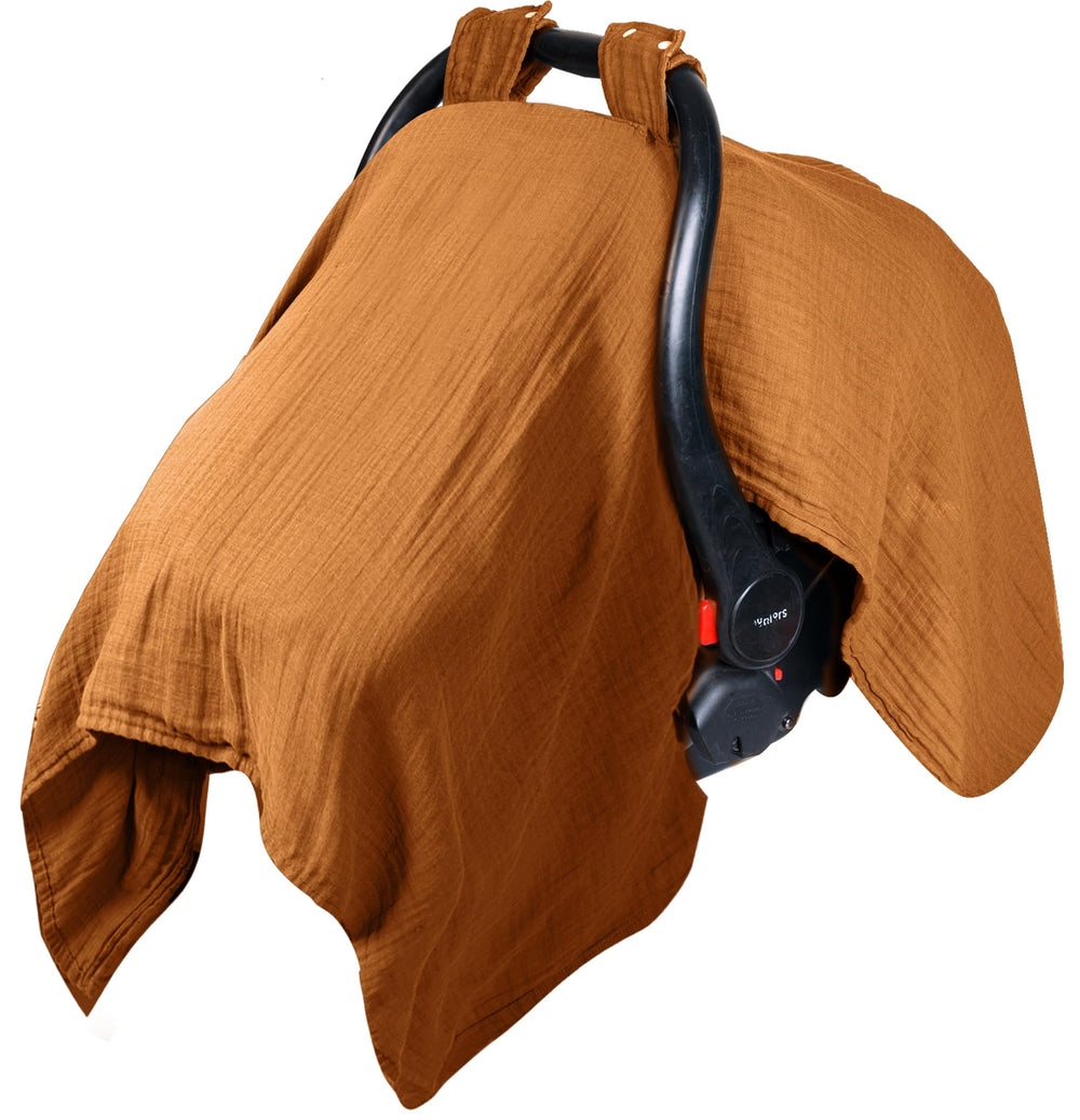 EDEN BLISS car seat cover in soft breathable muslin for baby comfort on the go