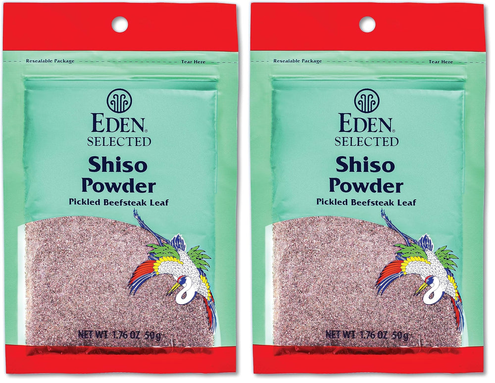 Eden Shiso Leaf Powder packaging, ideal for flavoring grains and salads.