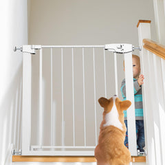 Edmyre Easy Step walk-thru gate pressure-mount system, damage-free installation