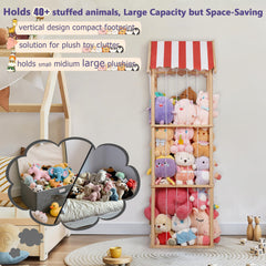 Edudif storage with three-tier design keeps plush toys neatly organized.