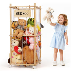 Edudif Stuffed Animal Storage Zoo with wheels for easy room-to-room mobility and quick rearranging