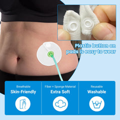 EDWERD G Tube Covers in breathable fabric reduce irritation around the stoma.