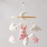 EERKEOD bunny pink velvet crib mobile as a soft nursery focal point